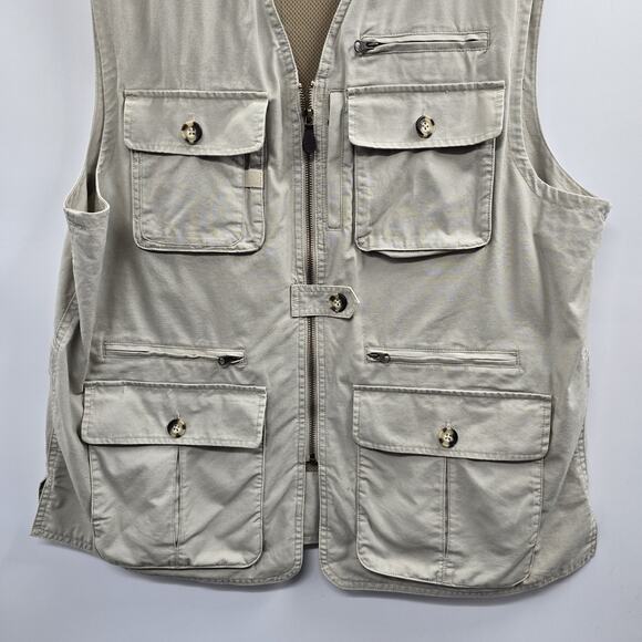 LL Bean Fishing Vest XL Half Moon Pocket Angler Outdoor Gorpcore L.L. Bean Khaki - Picture 6 of 15